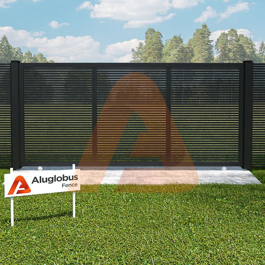 ALU15HorizontalDrivewayGate 1800x | ALU20 HORIZONTAL SLIDING GATE KIT 12' x 6' | Aluglobusfence.com