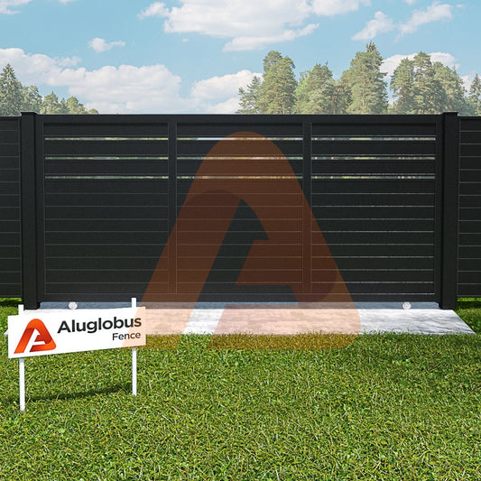 ALU60HorizontalDrivewayGate 1800x (1) | HD S.G GATE Alu60 T&G Contractor Line 12' x 6' Sliding Gate Kit 1/2 GAP | Aluglobusfence.com