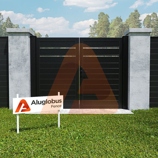 ALU60HorizontalPedestrianGateDoubleSwing 1800x | ALU60 T&G Aluminum Universal DIY Double Swing Gate Kit | Aluglobusfence.com
