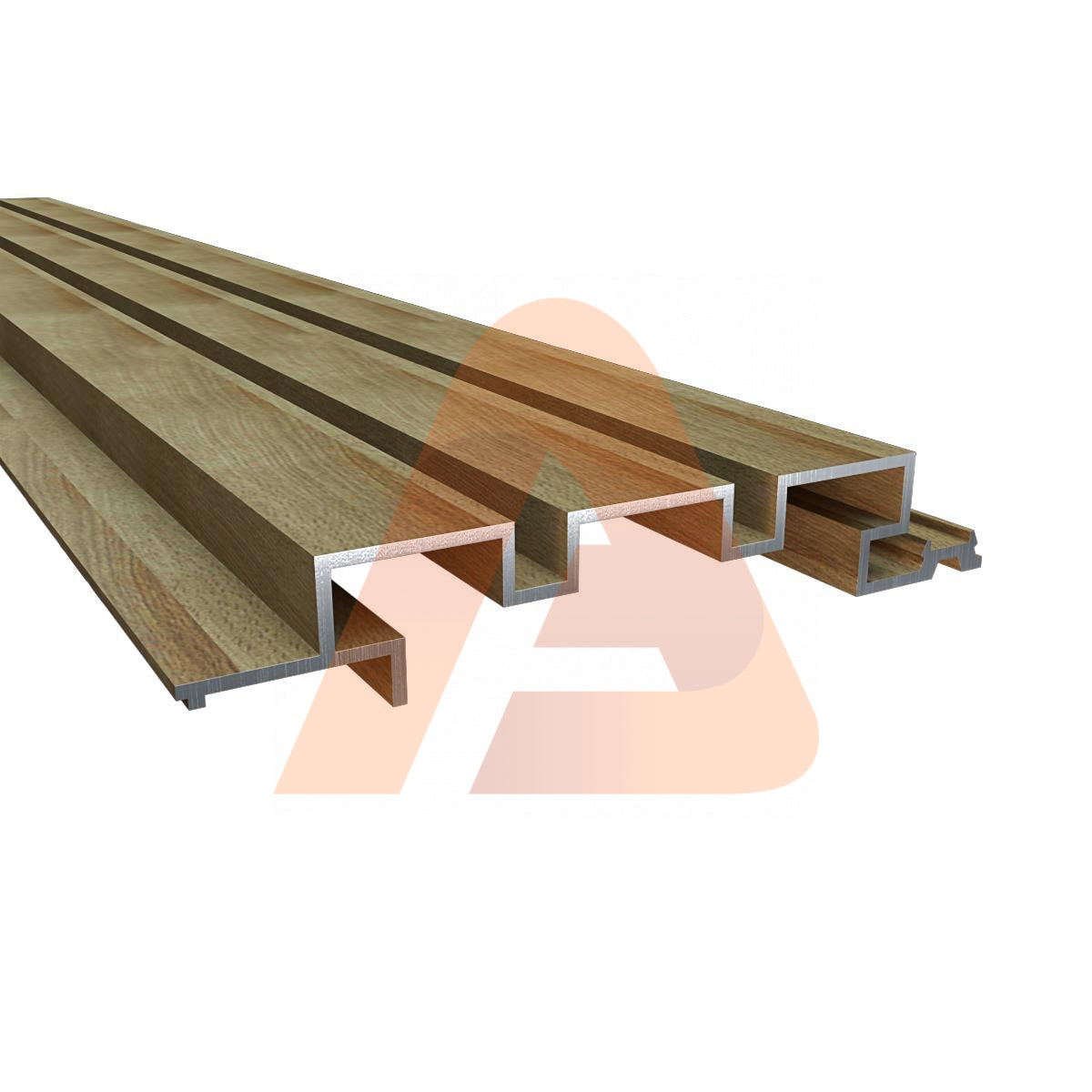 CLAD 120 – Wood Grain White Oak Aluminum Wall Cladding Panels