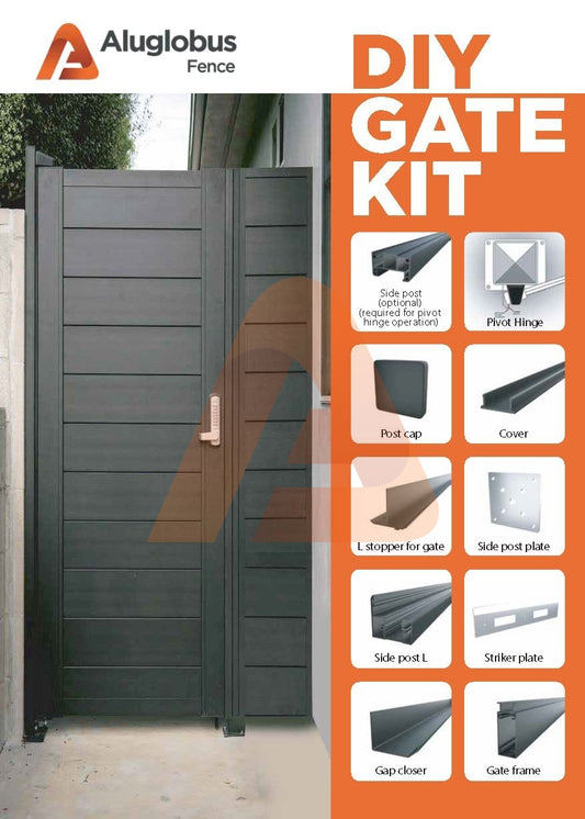 alu60fiykit 1800x | DIY ONLY GATE FRAME KIT 6' X 6' includes 1x 2"x1" side post | Aluglobusfence.com