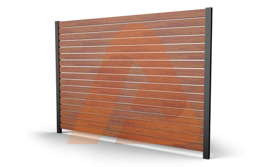x001 1 1800x | H.D Alu40 6.3 WoodGrain SLAT Contractor Line 6' x 6' Fence Panel Frame | Aluglobusfence.com