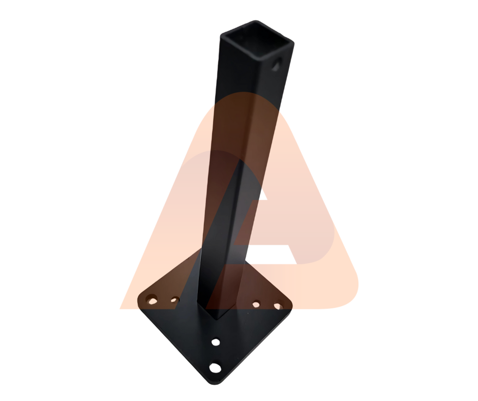 2 Aluminum Cap (1) | Steel Base plate for 2.75 post PC Black | Aluglobusfence.com