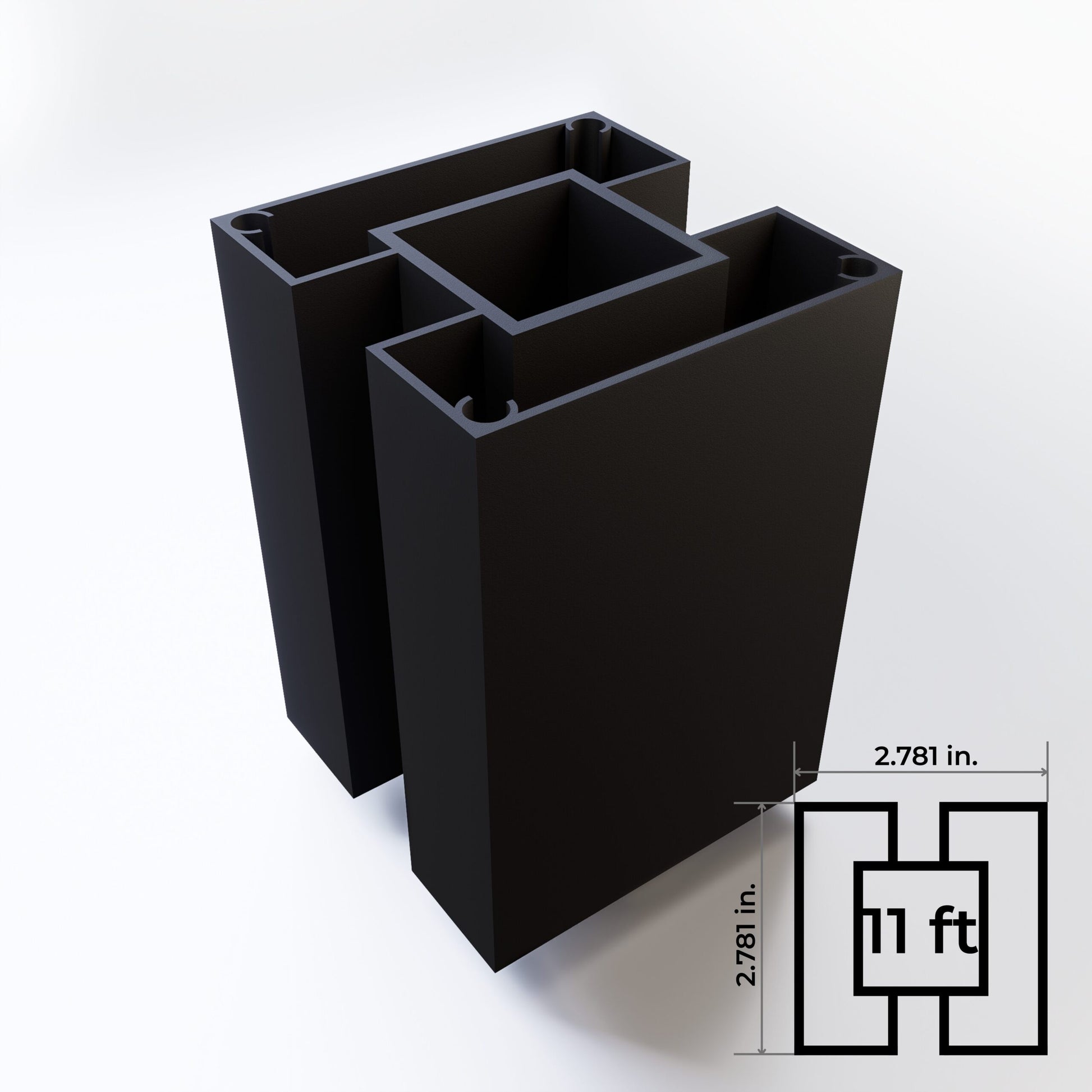 2 way post 11ft Black