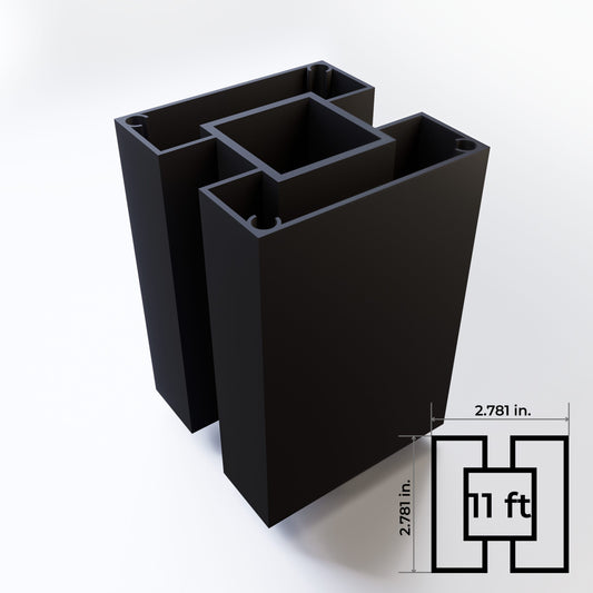 2 way post 11ft Black