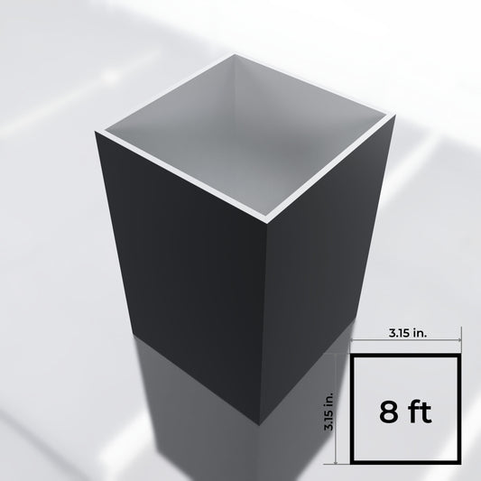 3.15x3.15 Square Post Black 8ft