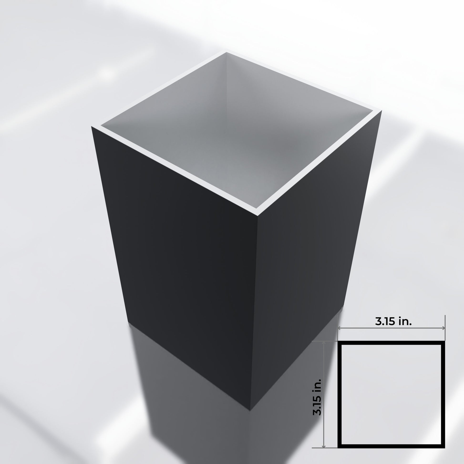 3.15x3.15 Square Post Black