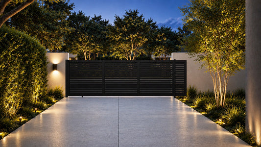 ALU 40 Horizontal GAP 38 Black 18X6 ft. Heav Duty Sliding Gate BL (Motorized)