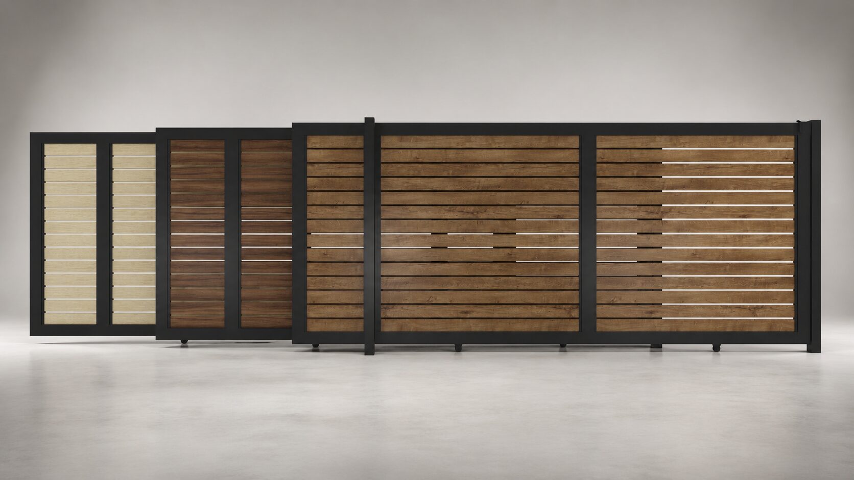ALU 40 Horizontal GAP 38 Wood Grain 12X6 ft. Heav Duty Sliding Gate WG