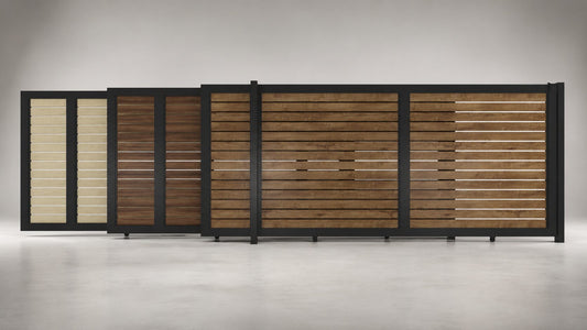 ALU 40 Horizontal GAP 38 Wood Grain 12X6 ft. Heav Duty Sliding Gate WG