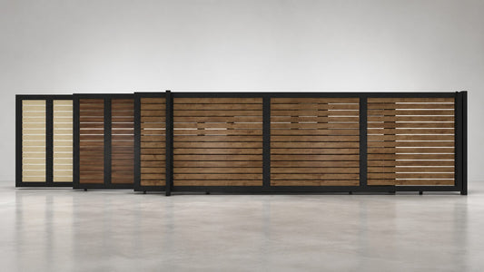 ALU 40 Horizontal GAP 38 Wood Grain 18X6 ft. Heav Duty Sliding Gate WG