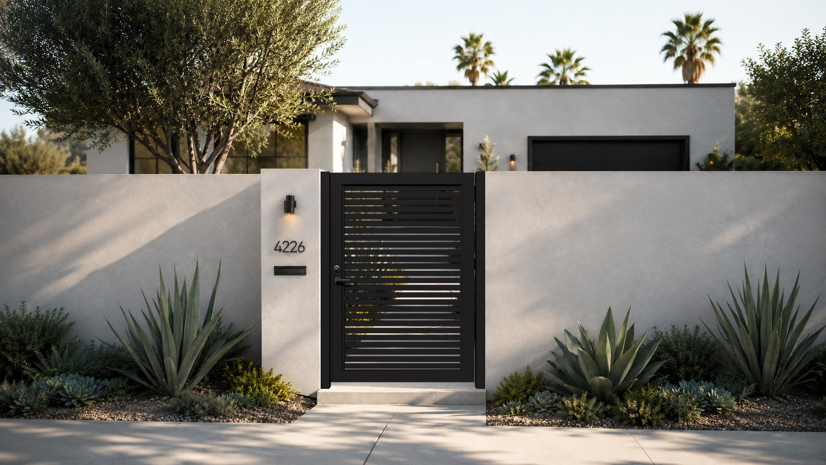 Alu 20 4x6 HD Pedestrian Gate Black (Horizontal)