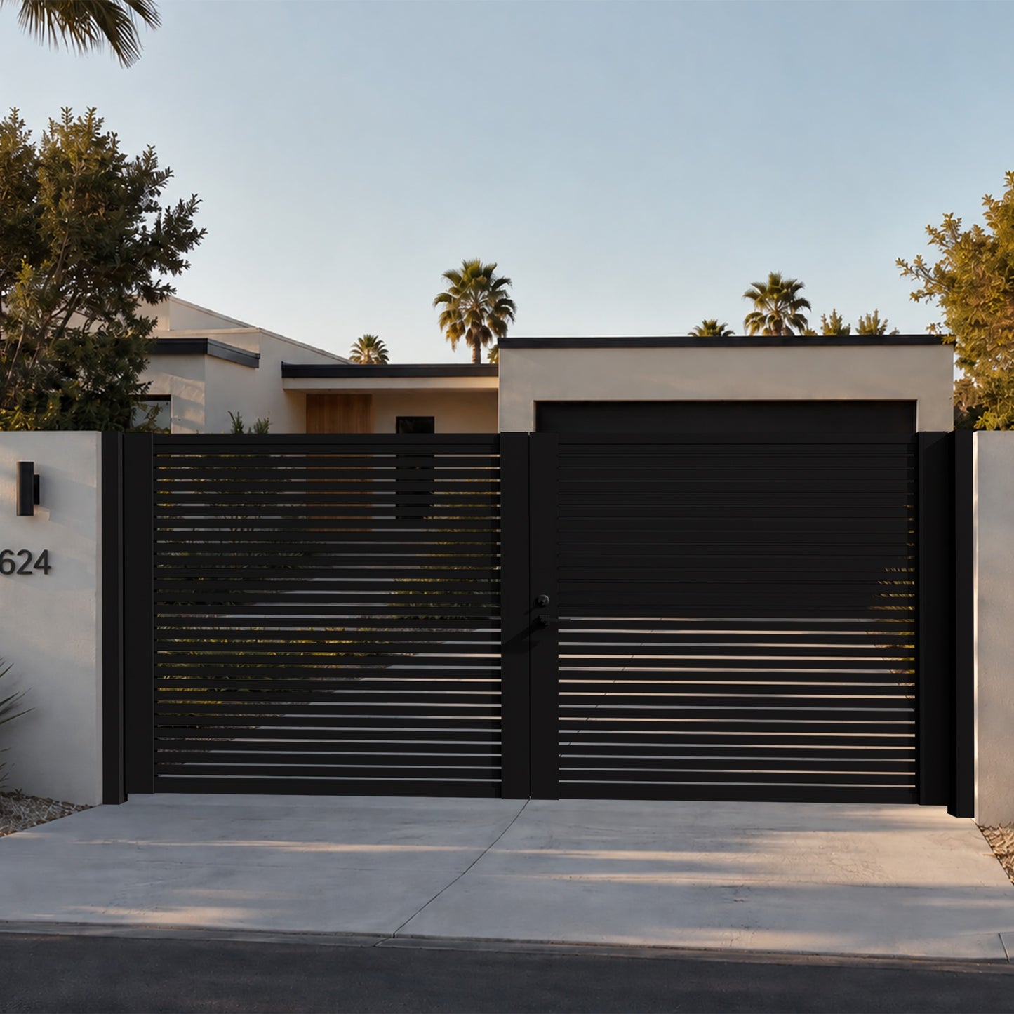 Alu 20 DIY 12x6 Pedestrian Gate Black (With Background) v2