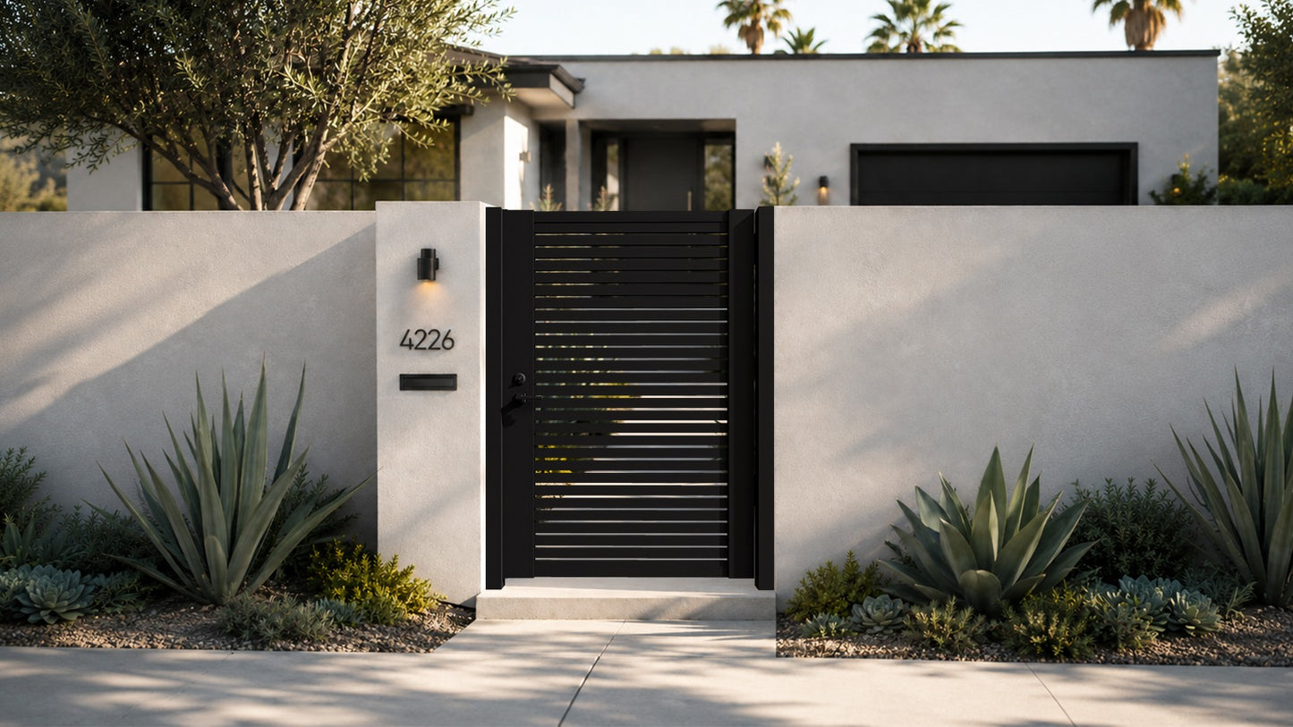 Alu 20 DIY Pedestrian Gate 4x6 ft Black (Horizontal)