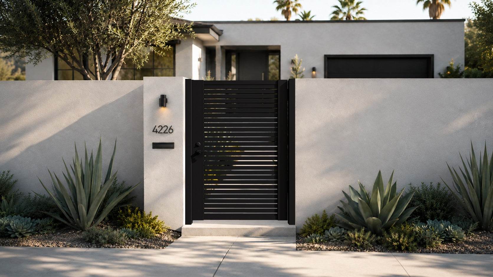 Alu 20 DIY Pedestrian Gate 4x6 ft Black (Horizontal)