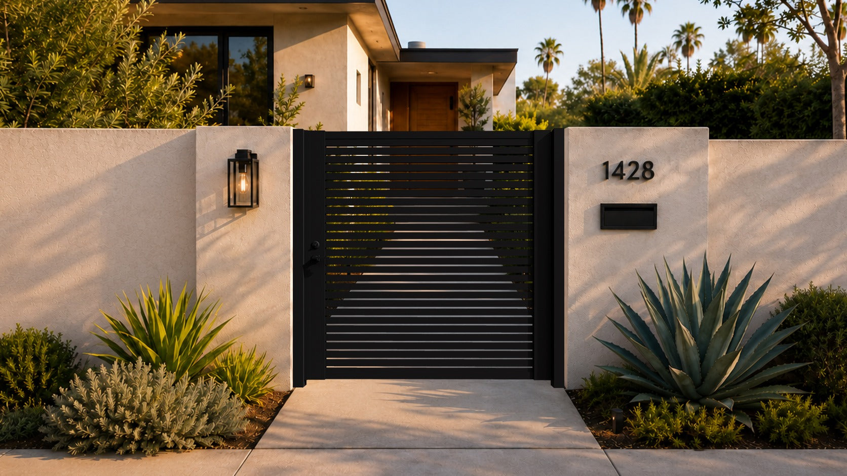 Alu 20 DIY Pedestrian Gate 6x6 ft Black (Horizontal)
