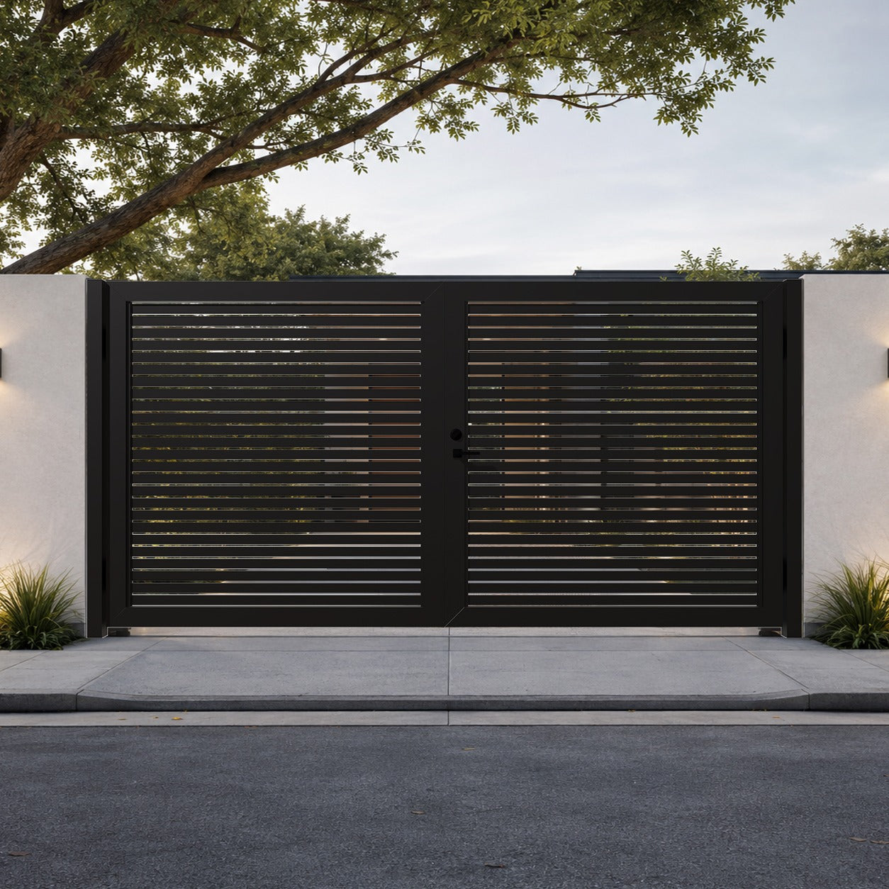 Alu 20 HD 12x6 Pedestrian Gate 3D Double Swing Black