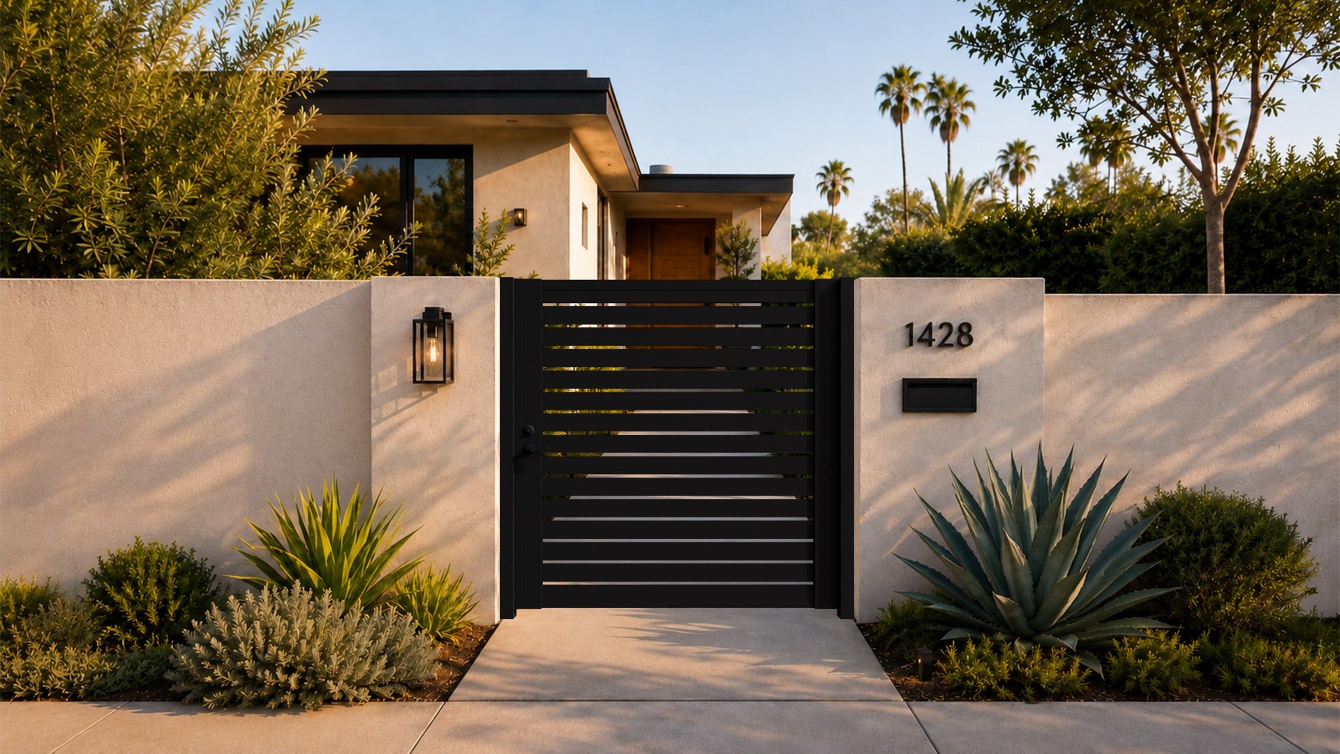 Alu 40 6x6 HD Pedestrian Gate Black (Horizontal)