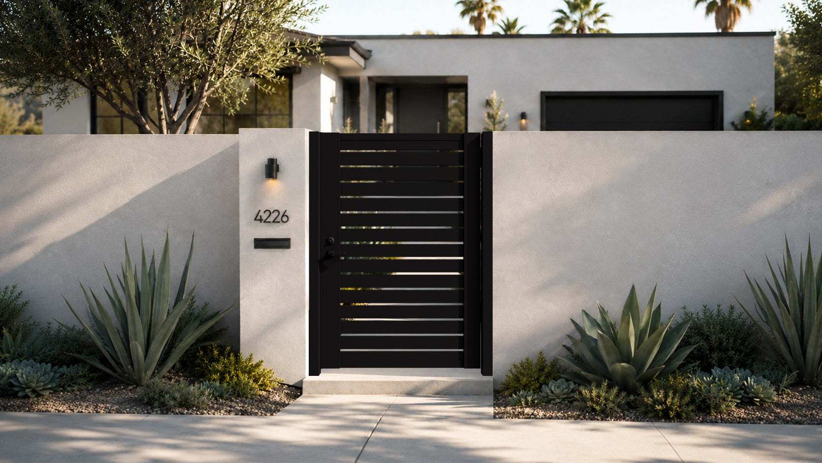 Alu 40 DIY Pedestrian Gate 4x6 ft Black (Horizontal)