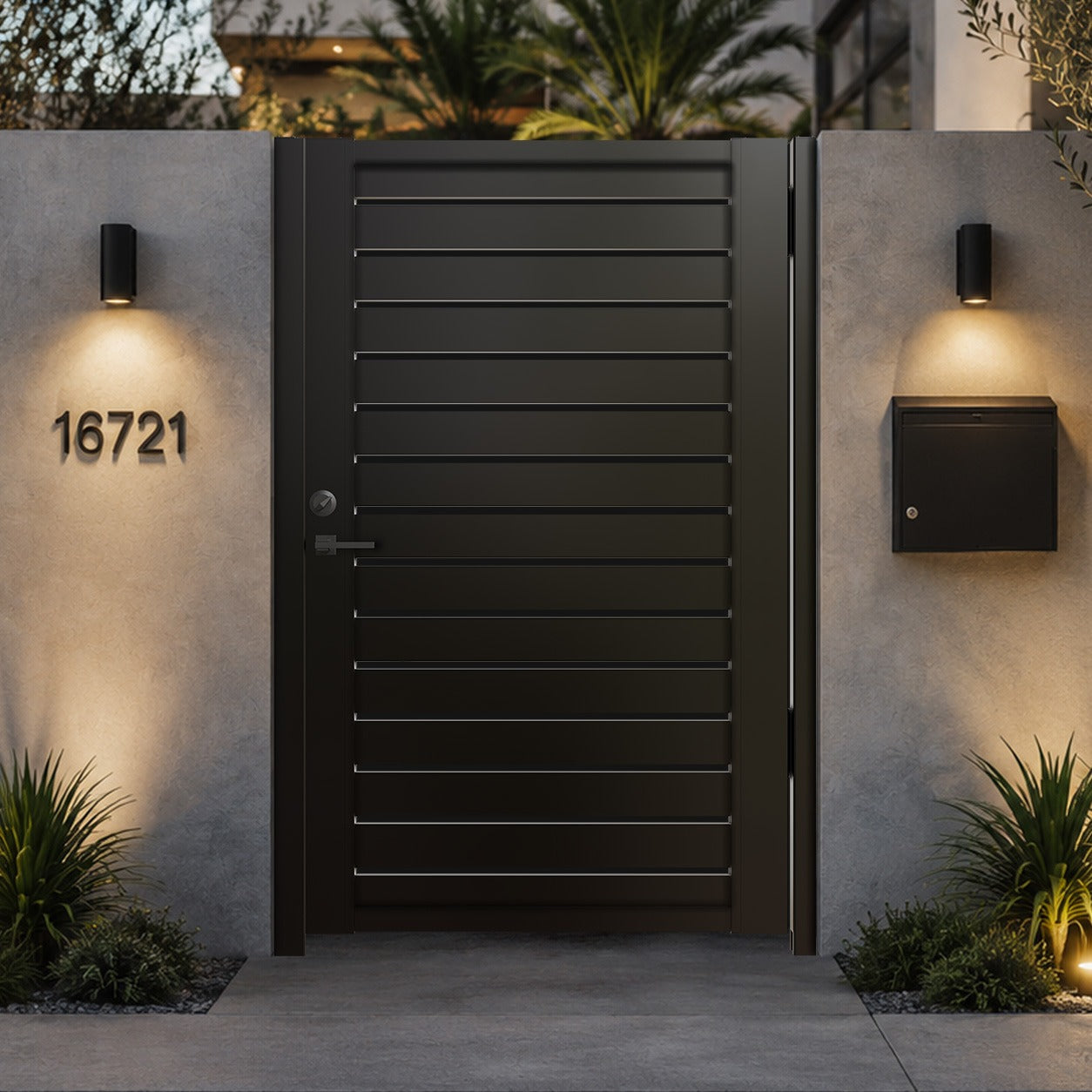 Alu 40 DIY Pedestrian Gate 4x6 ft Black (With Background)