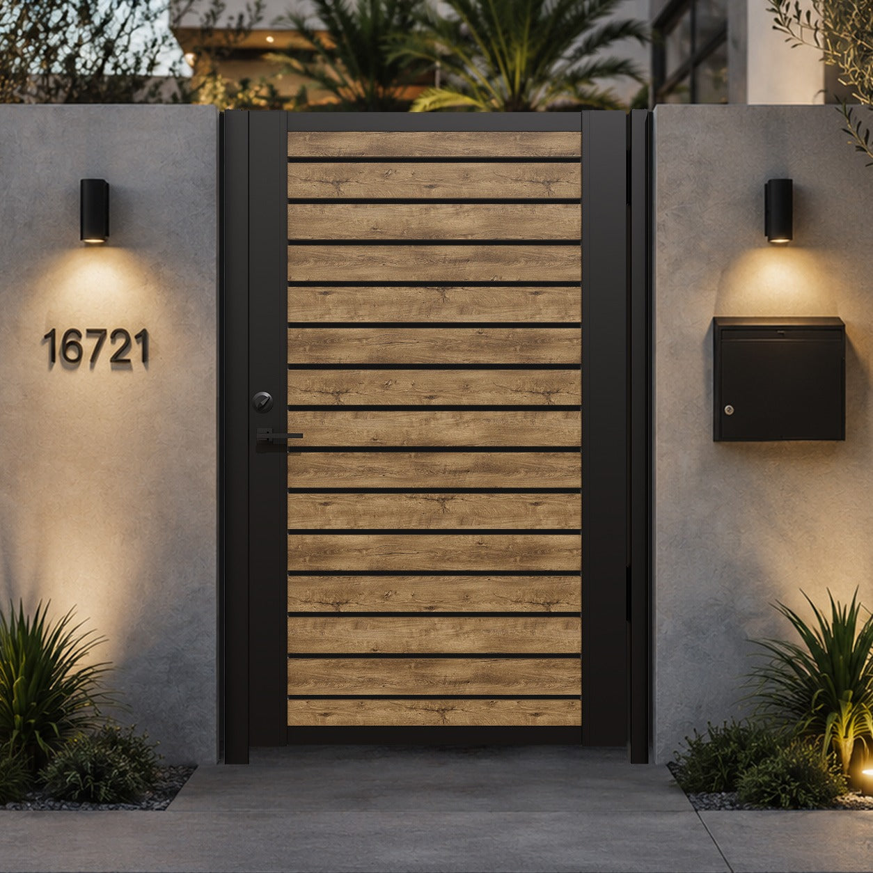 Alu 40 DIY Pedestrian Gate 4x6 ft Ipe (With Background)