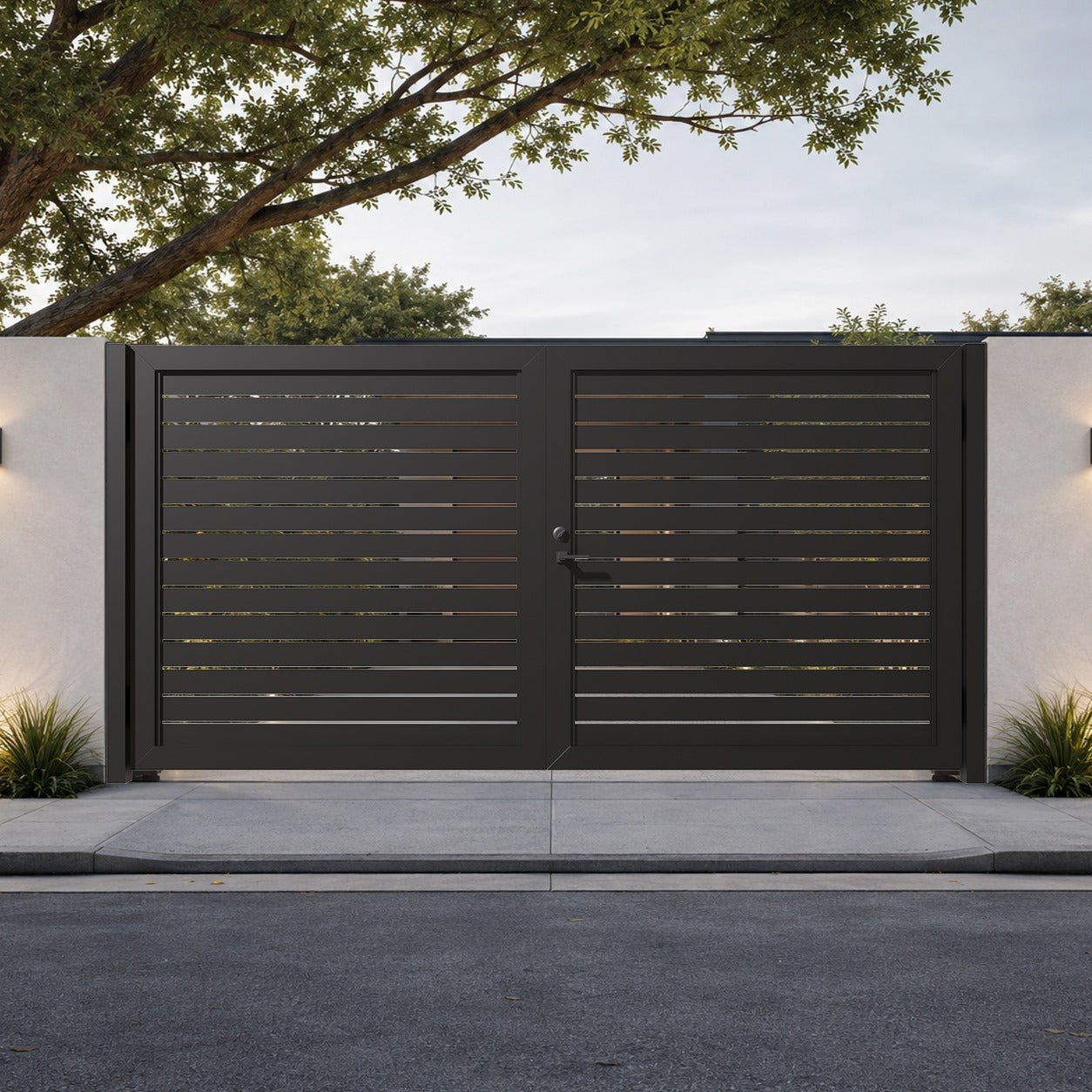 Alu 40 HD 12x6 Pedestrian Gate 3D Double Swing Black