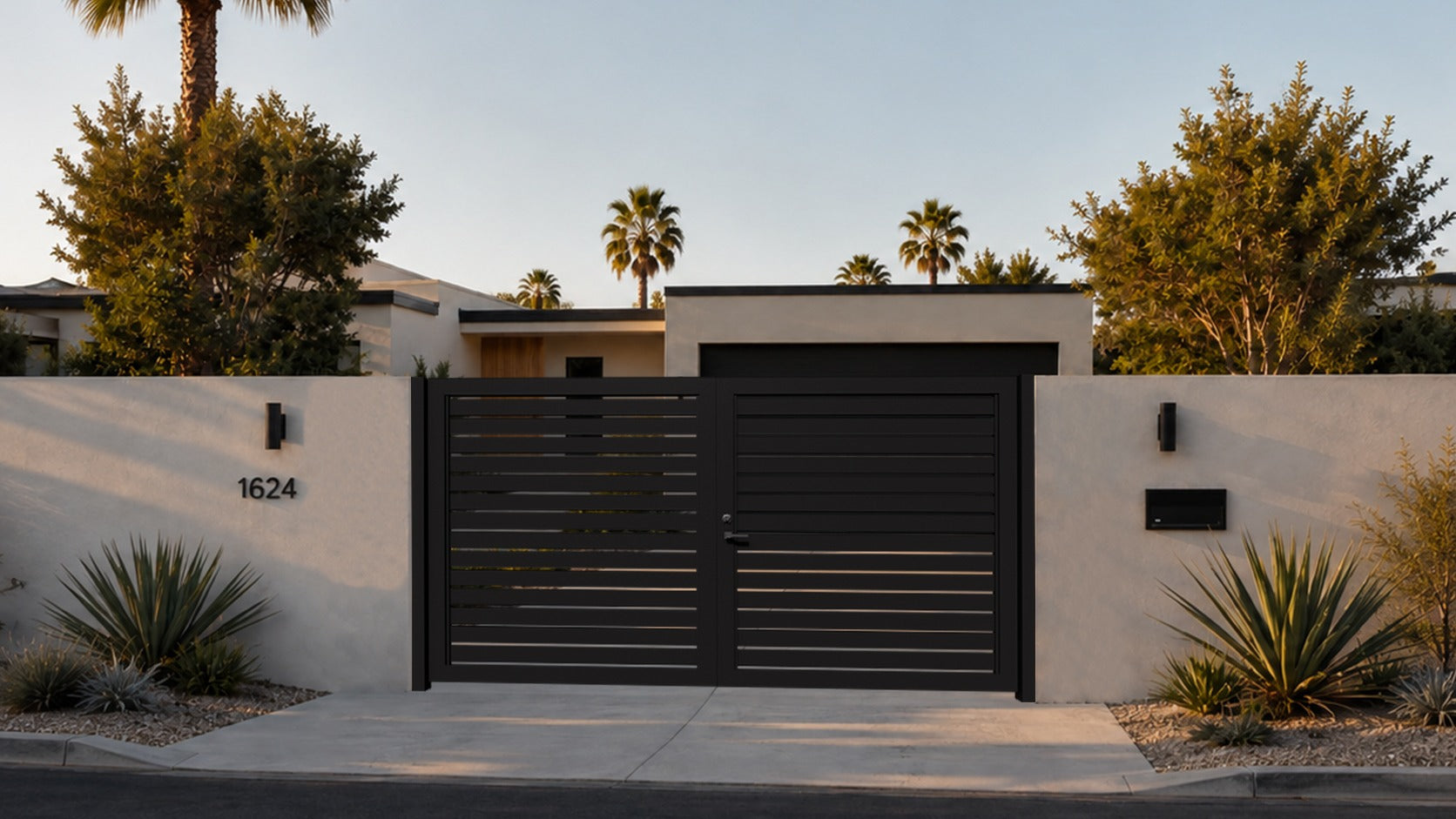 Alu 40 HD 12x6 Pedestrian Gate Black (Horizontal)