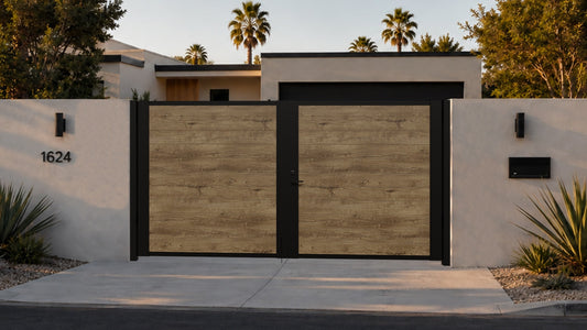 Alu 60 T&G DIY 12x6 Pedestrian Gate wood like Woodgrain (Horizontal)