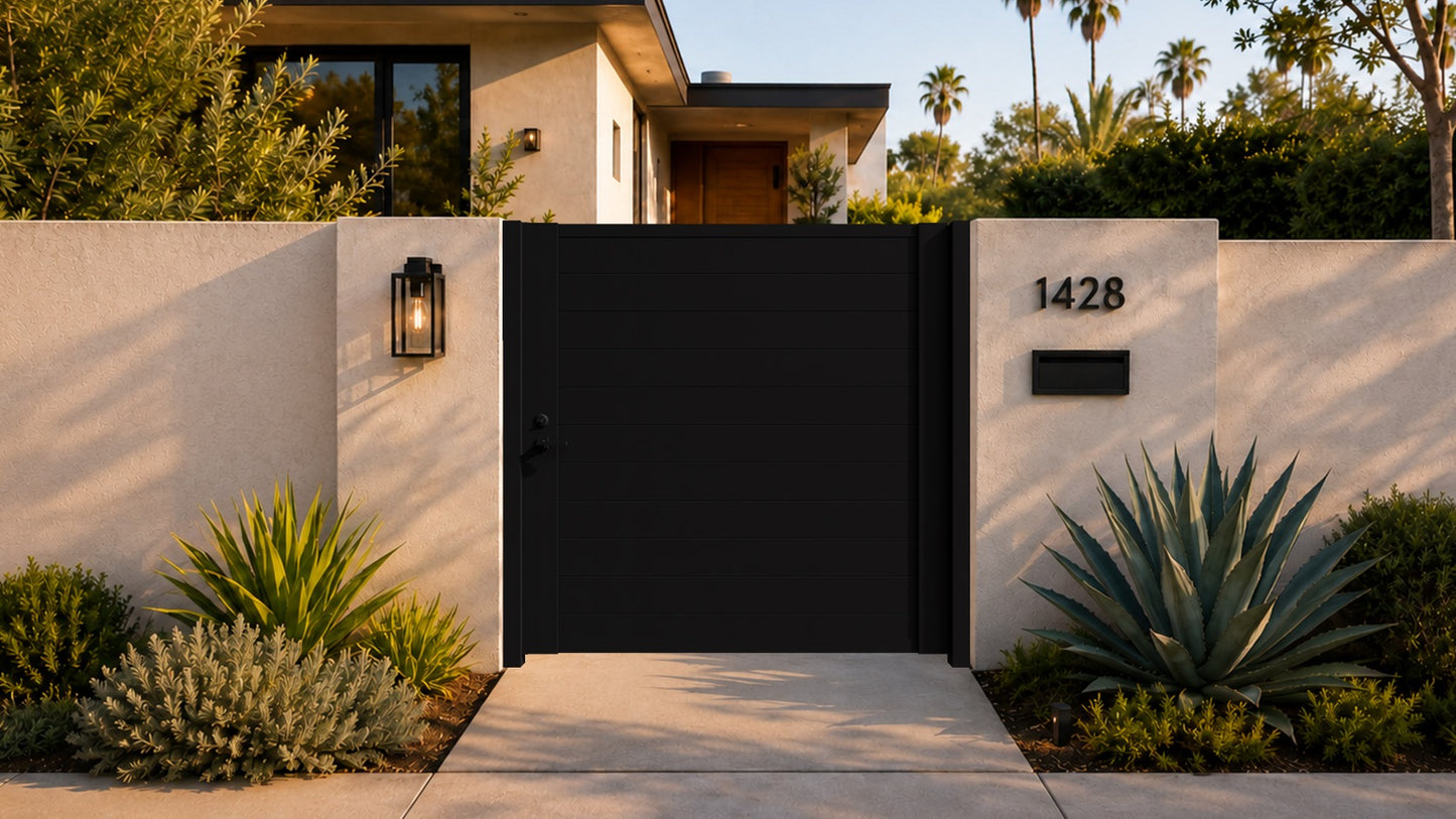 Alu 60 T&G DIY Pedestrian Gate 6x6 ft Black (Horizontal)