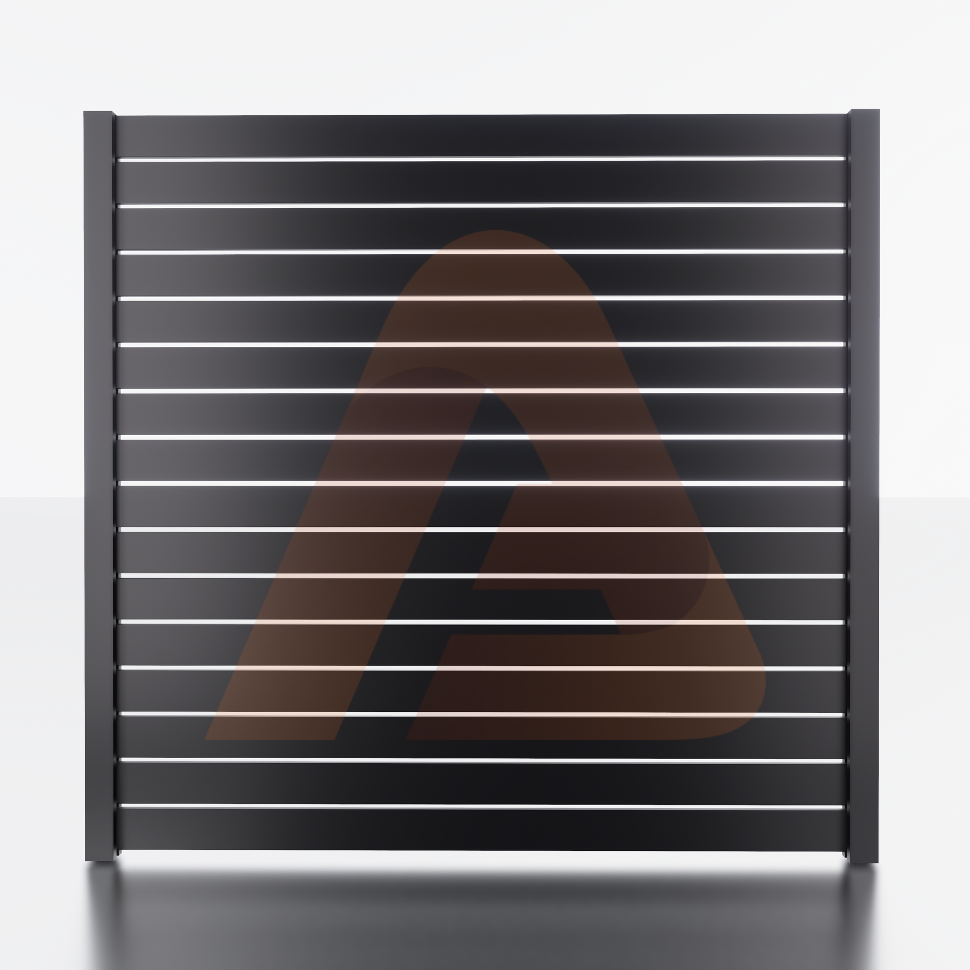 Alu Fence Logo Alu 40 Fence Black | Aluminum Fence Kit Alu40 Slat 6x6 C Channel 1/2 Gap No Post Black | Aluglobusfence.com