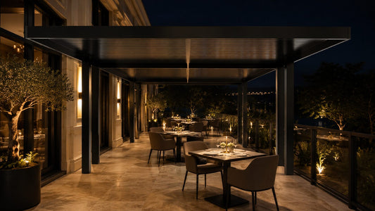 Cantilever 16x20 Slat Roof Pergola (Background)