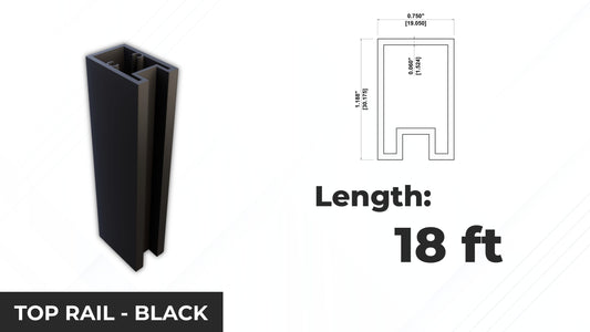 TOP RAIL BL 18ft